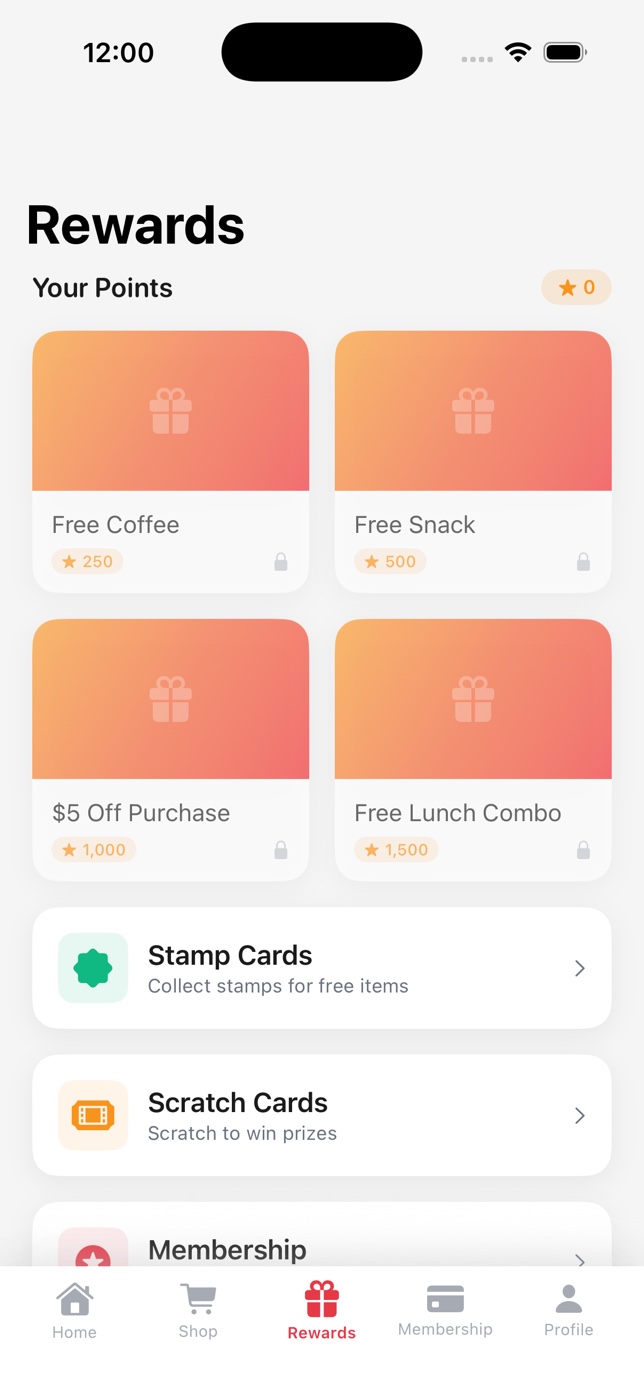 Anystop branded store app — rewards